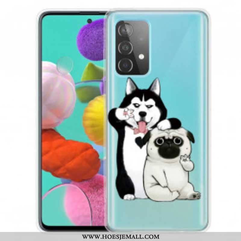 Hoesje voor Samsung Galaxy A52 4G / A52 5G / A52s 5G Grappige Honden