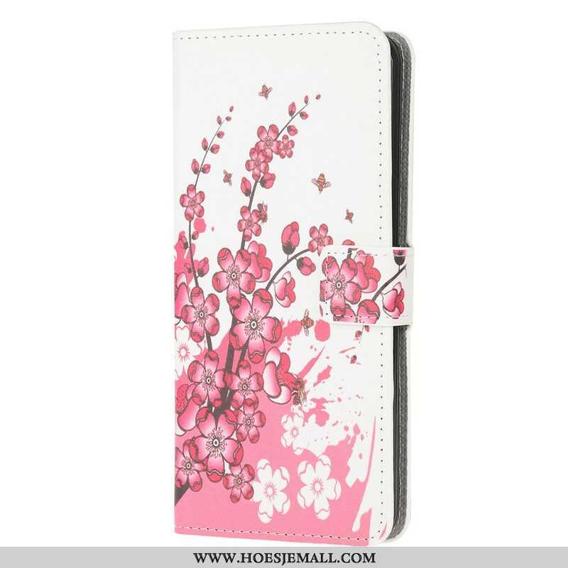 Folio-hoesje voor Samsung Galaxy A52 4G / A52 5G / A52s 5G Tropische Bloemen