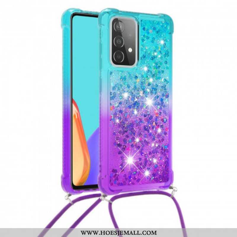 Hoesje voor Samsung Galaxy A52 4G / A52 5G / A52s 5G Siliconen Pailletten En Koord