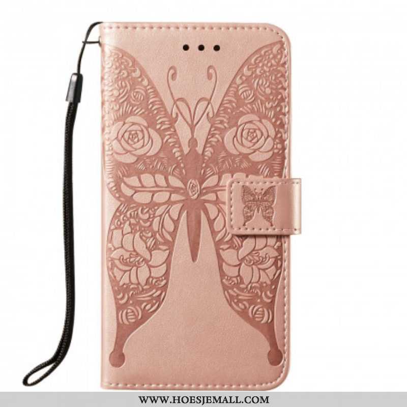 Folio-hoesje voor Samsung Galaxy A52 4G / A52 5G / A52s 5G Vlinder Bloemenpatroon