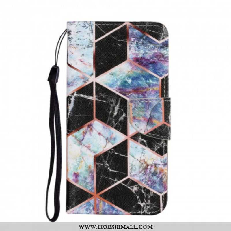 Folio-hoesje voor Samsung Galaxy A52 4G / A52 5G / A52s 5G Geometrisch Marmer