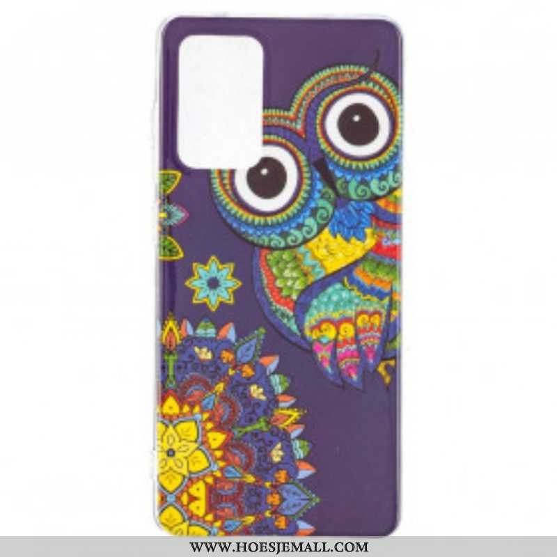 Hoesje voor Samsung Galaxy A52 4G / A52 5G / A52s 5G Fluorescerende Uil Mandala