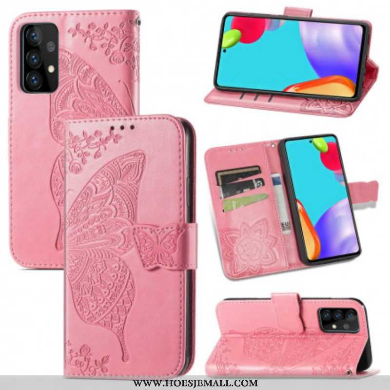 Leren Hoesje voor Samsung Galaxy A52 4G / A52 5G / A52s 5G Halve Vlinders