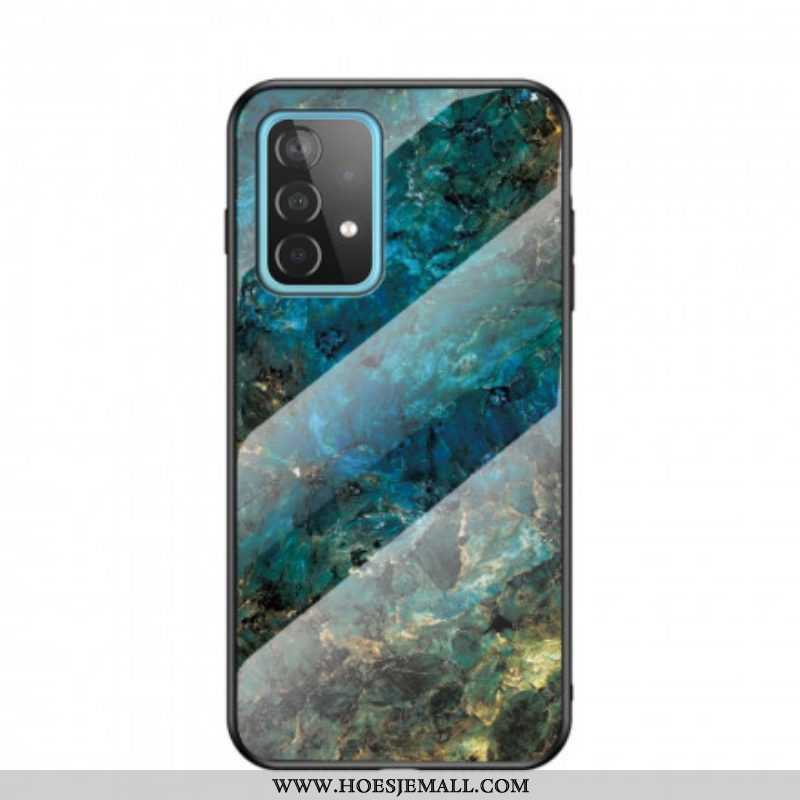 Telefoonhoesje voor Samsung Galaxy A52 4G / A52 5G / A52s 5G Marmeren Kleuren Gehard Glas