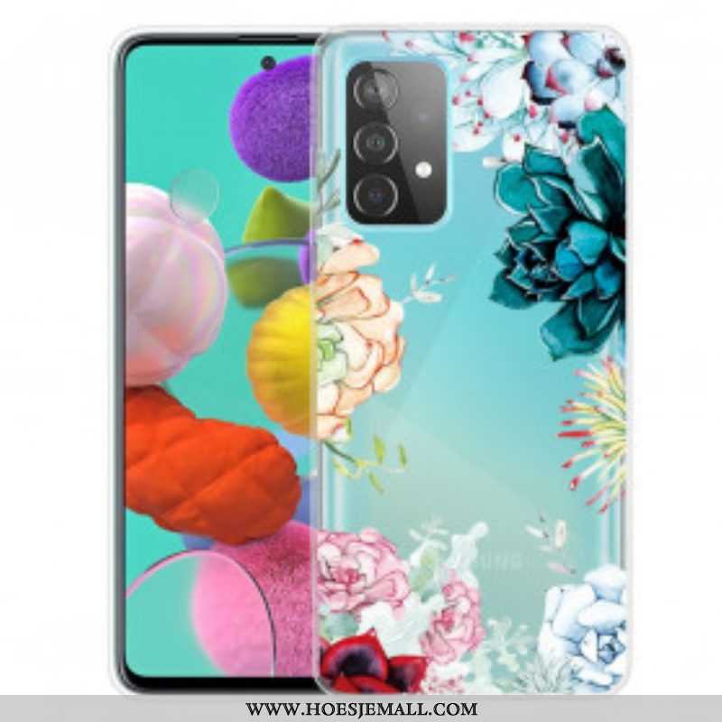 Telefoonhoesje voor Samsung Galaxy A52 4G / A52 5G / A52s 5G Aquarel Bloemen