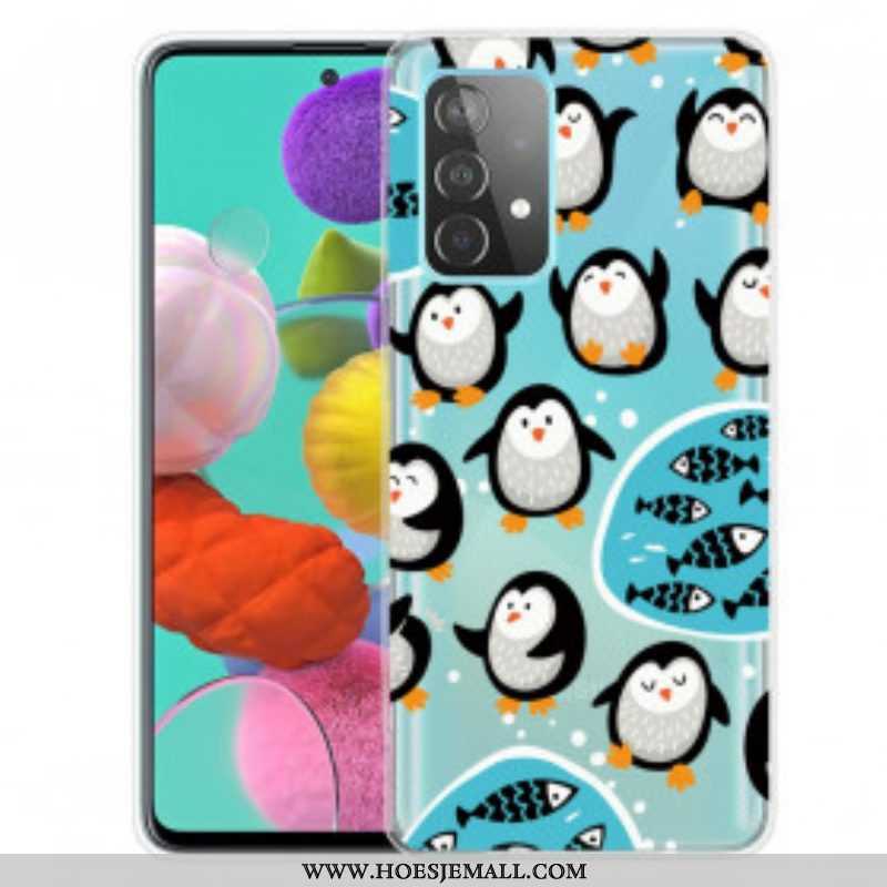 Hoesje voor Samsung Galaxy A52 4G / A52 5G / A52s 5G Pinguïns En Vissen