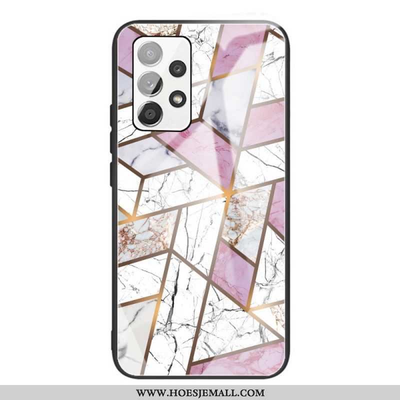 Hoesje voor Samsung Galaxy A53 5G Geometrie Marmer Gehard Glas