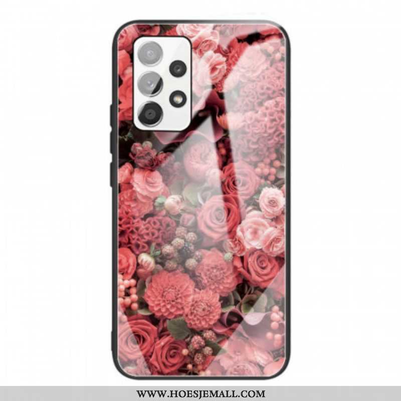 Telefoonhoesje voor Samsung Galaxy A53 5G Rose Bloemen Gehard Glas