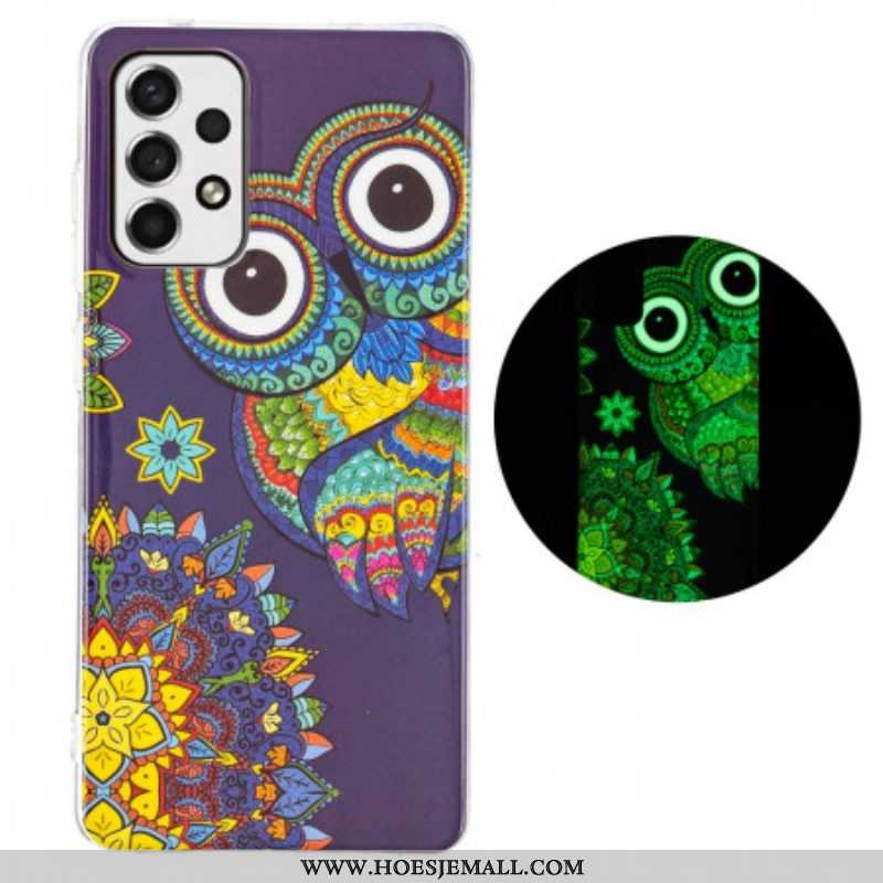 Hoesje voor Samsung Galaxy A53 5G Fluorescerende Uil Mandala