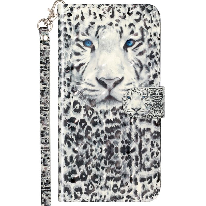 Folio-hoesje voor Samsung Galaxy A53 5G Met Ketting String Tijger