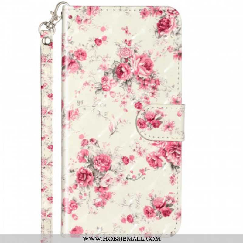 Folio-hoesje voor Samsung Galaxy A53 5G Met Ketting Riem Liberty Bloemen