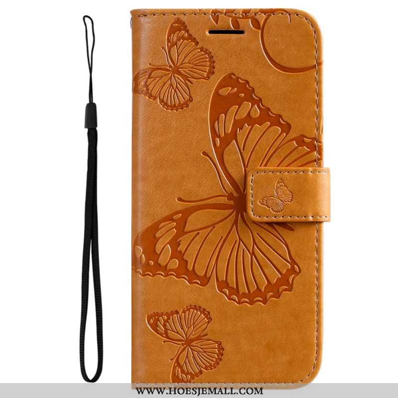 Flip Case voor Samsung Galaxy A53 5G Met Ketting Gigantische Riemvlinders