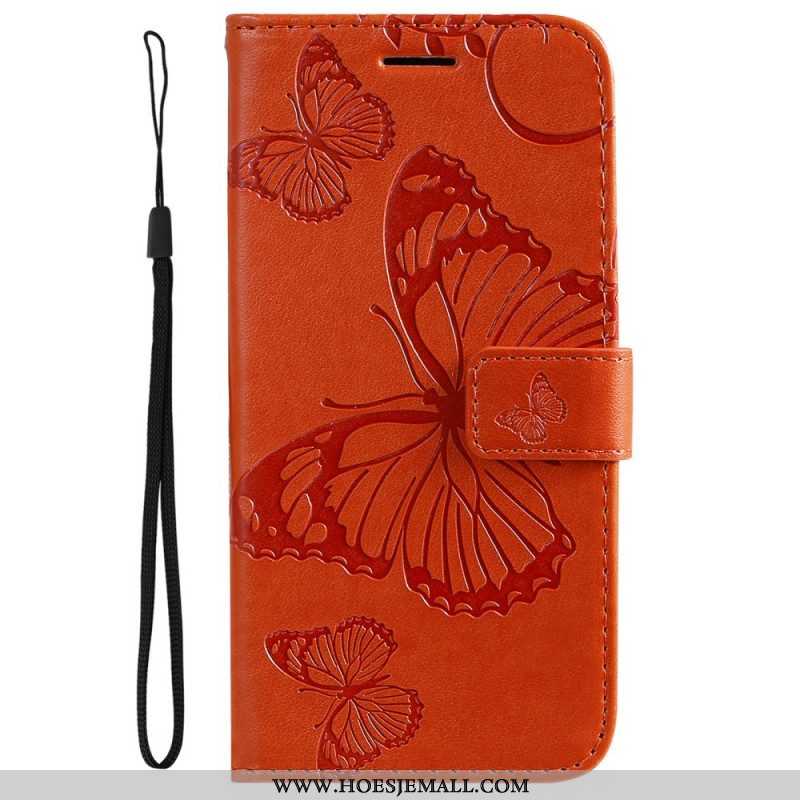 Flip Case voor Samsung Galaxy A53 5G Met Ketting Gigantische Riemvlinders