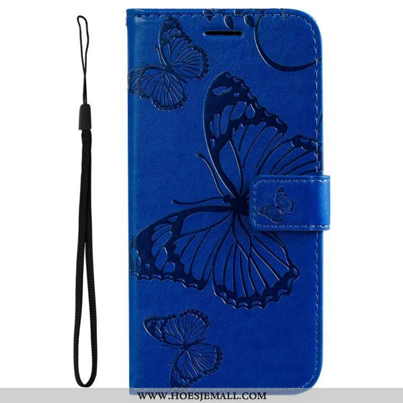 Flip Case voor Samsung Galaxy A53 5G Met Ketting Gigantische Riemvlinders