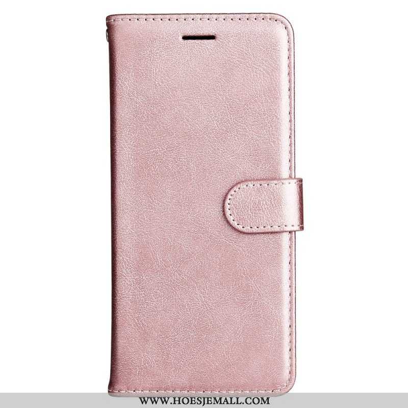 Folio-hoesje voor Samsung Galaxy A53 5G Met Ketting Strappy Effen Lederen Stijl