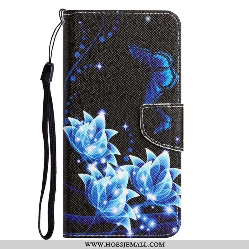 Leren Hoesje voor Samsung Galaxy A53 5G Met Ketting Riem Bloemen