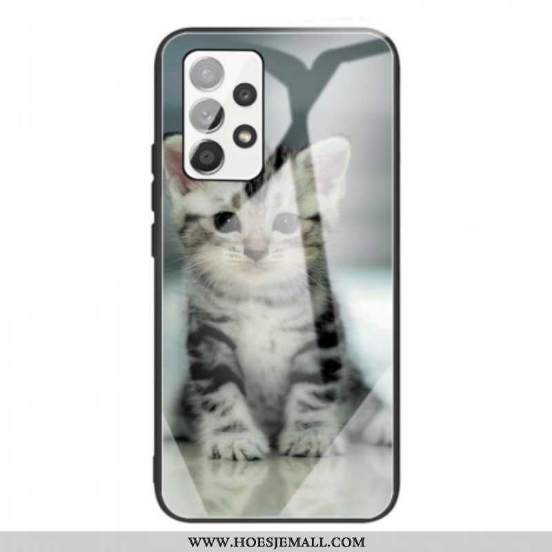 Hoesje voor Samsung Galaxy A53 5G Kitten Gehard Glas