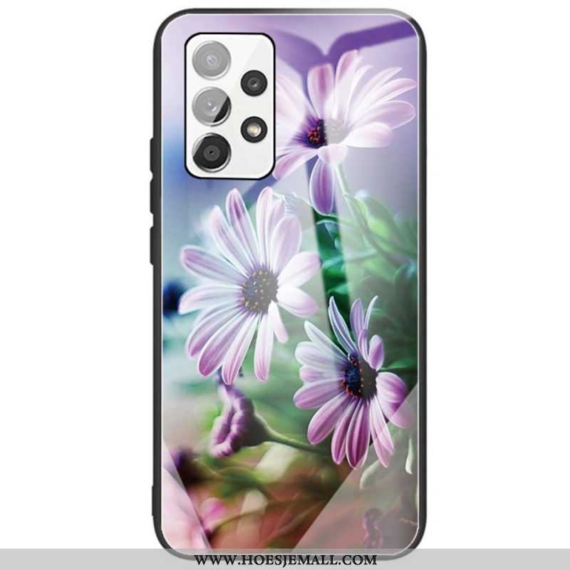 Telefoonhoesje voor Samsung Galaxy A53 5G Bloemen Van Gehard Glas