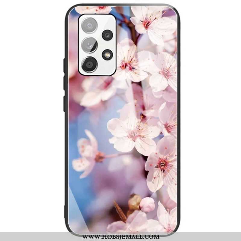 Telefoonhoesje voor Samsung Galaxy A53 5G Bloemen Van Gehard Glas