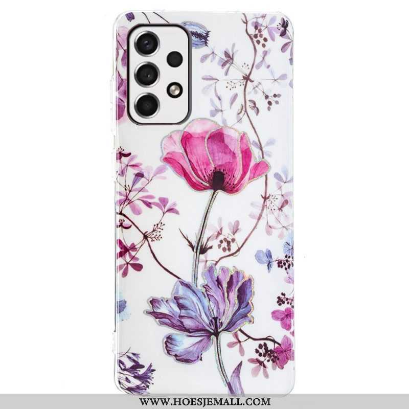 Telefoonhoesje voor Samsung Galaxy A53 5G Gemarmerde Bloemen