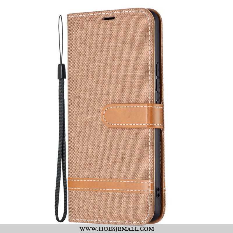 Folio-hoesje voor Samsung Galaxy A53 5G Met Ketting Band Van Stof En Leereffect