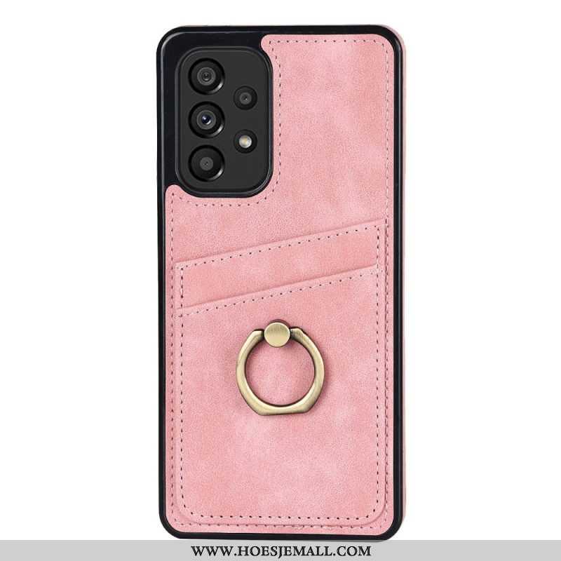 Hoesje voor Samsung Galaxy A53 5G Vintage Ringbeugel En Kaarthouder