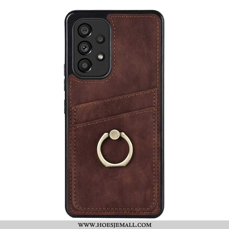 Hoesje voor Samsung Galaxy A53 5G Vintage Ringbeugel En Kaarthouder