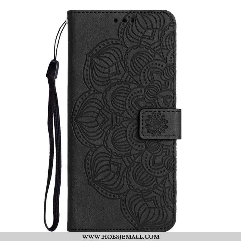 Folio-hoesje voor Samsung Galaxy A54 5G Met Ketting Strappy Mandala-afdruk