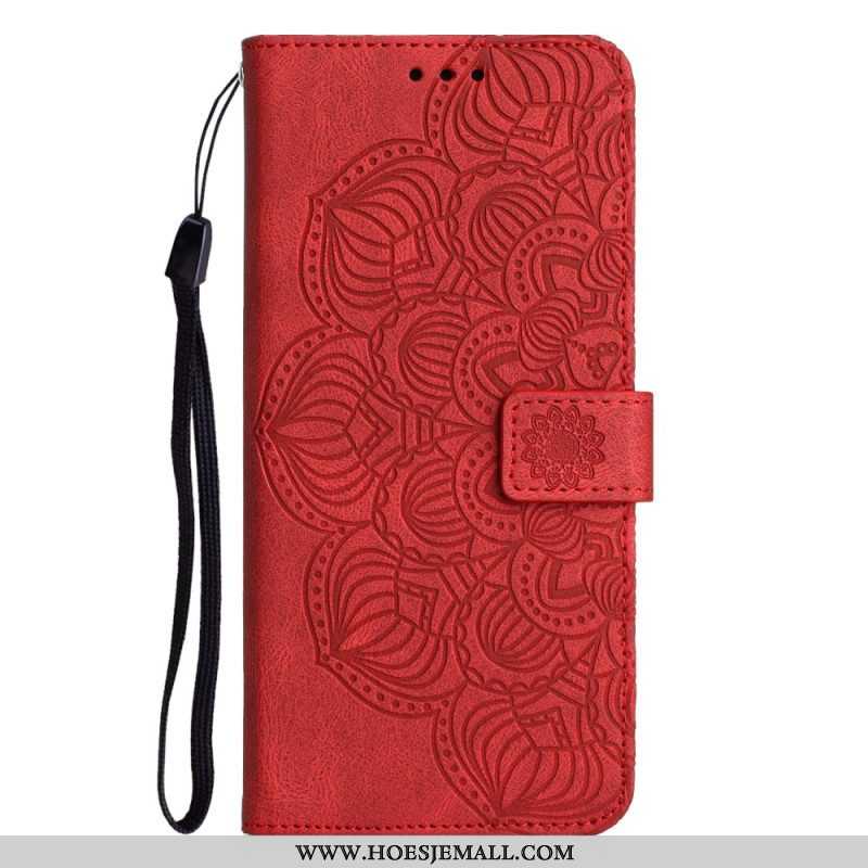 Folio-hoesje voor Samsung Galaxy A54 5G Met Ketting Strappy Mandala-afdruk