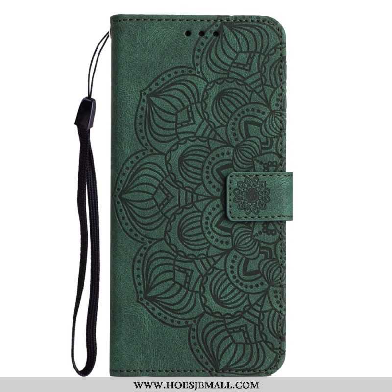 Folio-hoesje voor Samsung Galaxy A54 5G Met Ketting Strappy Mandala-afdruk