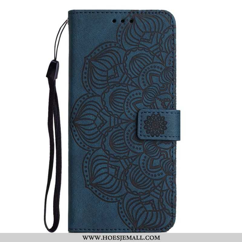 Folio-hoesje voor Samsung Galaxy A54 5G Met Ketting Strappy Mandala-afdruk