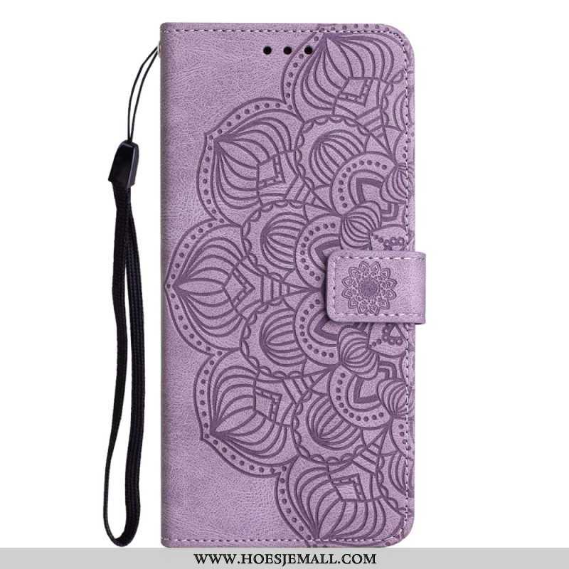 Folio-hoesje voor Samsung Galaxy A54 5G Met Ketting Strappy Mandala-afdruk