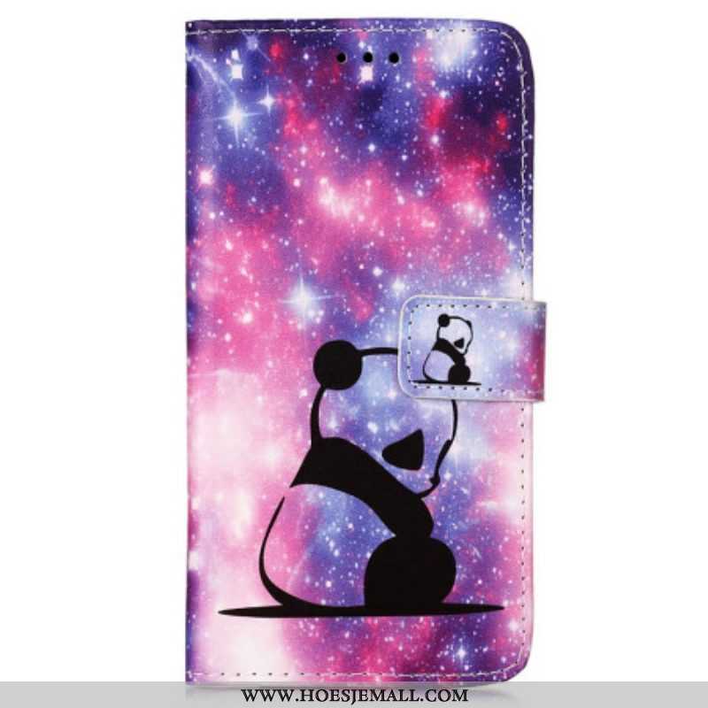 Folio-hoesje voor Samsung Galaxy A54 5G Met Ketting Lanyard Galaxy Panda