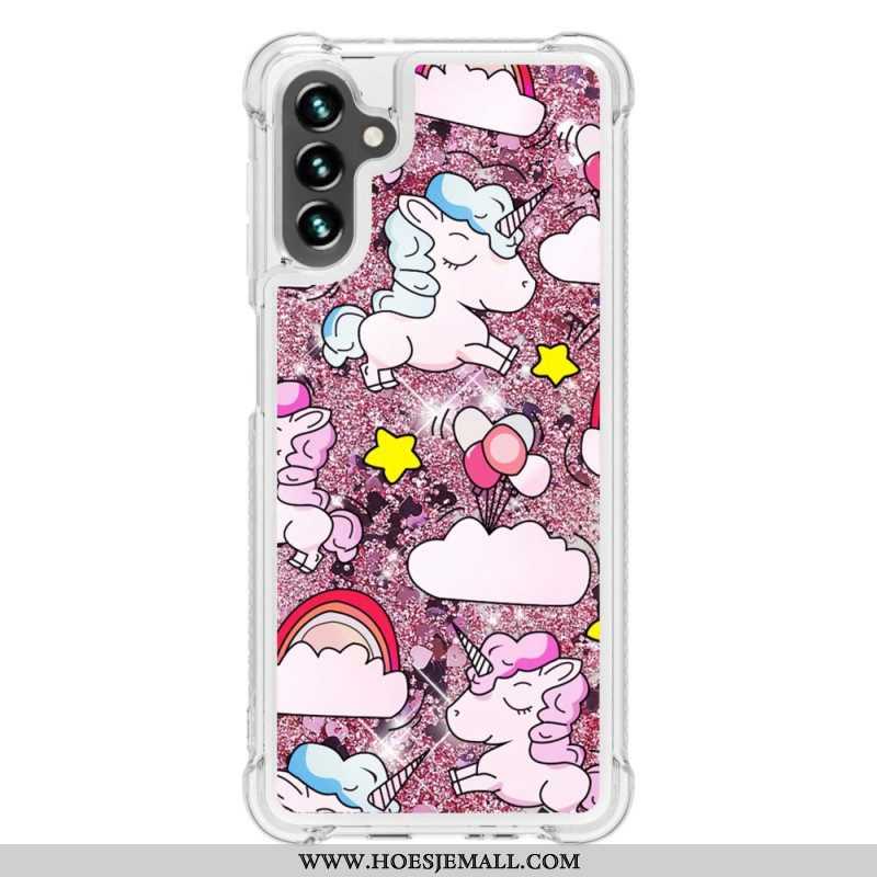 Hoesje voor Samsung Galaxy A54 5G Glitter Eenhoorns