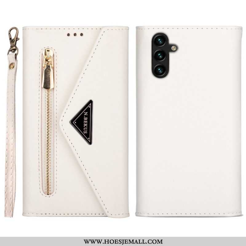 Folio-hoesje voor Samsung Galaxy A54 5G N.bekus Lanyard En Schouderriem