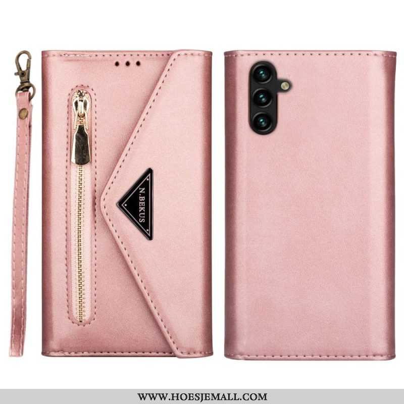 Folio-hoesje voor Samsung Galaxy A54 5G N.bekus Lanyard En Schouderriem