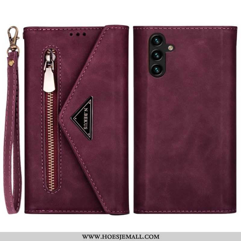 Folio-hoesje voor Samsung Galaxy A54 5G N.bekus Lanyard En Schouderriem