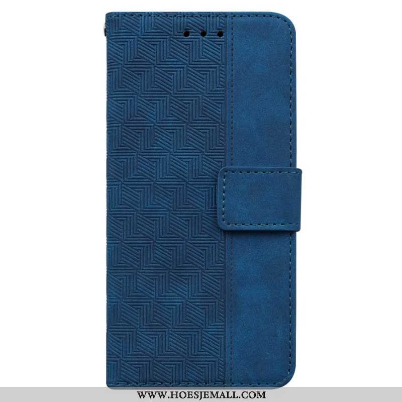 Flip Case voor Samsung Galaxy A54 5G Discrete Patronen En Riem