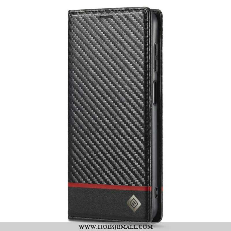 Folio-hoesje voor Samsung Galaxy M12 / A12 Koolstofvezel Lc.imeeke