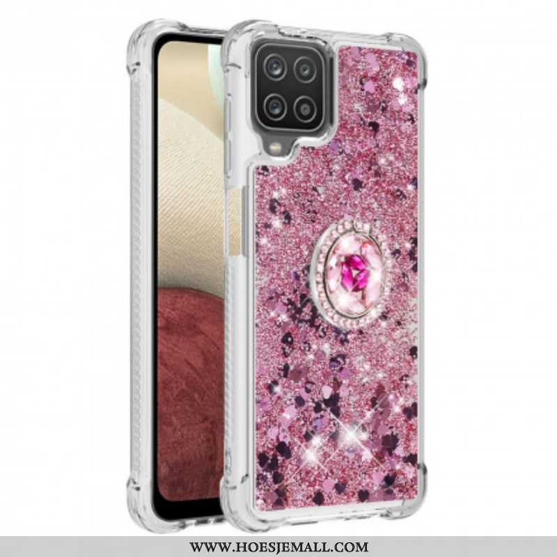 Hoesje voor Samsung Galaxy M12 / A12 Pailletten Met Ringsteun