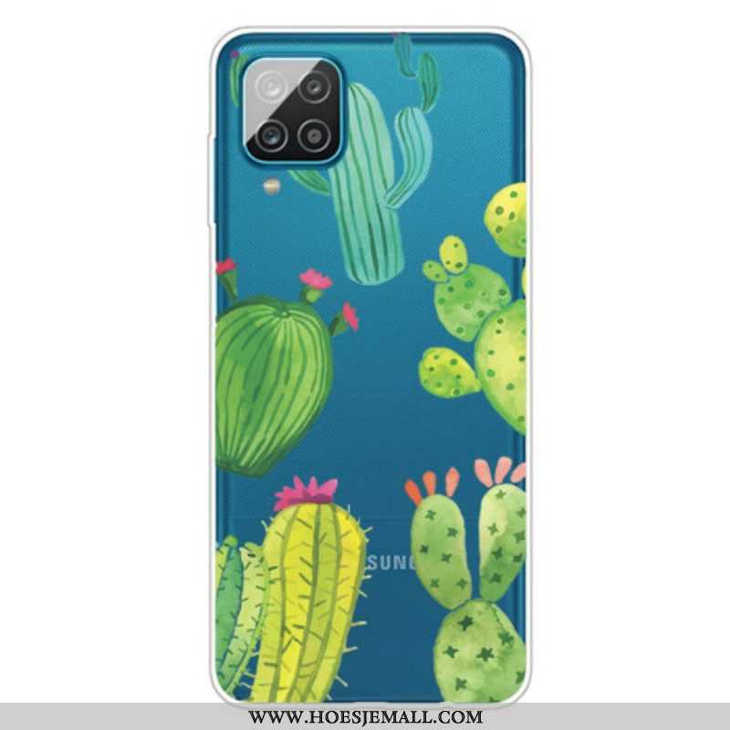Hoesje voor Samsung Galaxy M12 / A12 Aquarel Cactussen