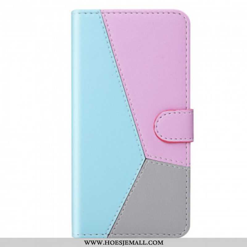 Leren Hoesje voor Samsung Galaxy M12 / A12 Driekleurig Leereffect