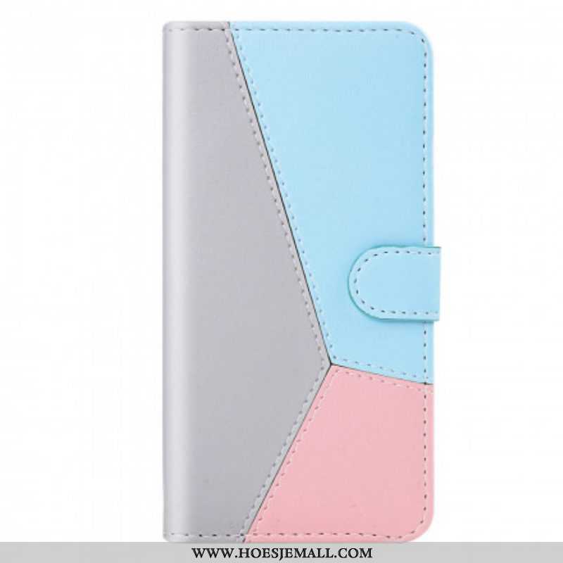 Leren Hoesje voor Samsung Galaxy M12 / A12 Driekleurig Leereffect