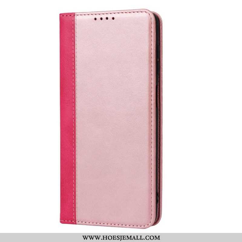 Bescherming Hoesje voor Samsung Galaxy M12 / A12 Folio-hoesje Tweekleurige Lederen Stijl