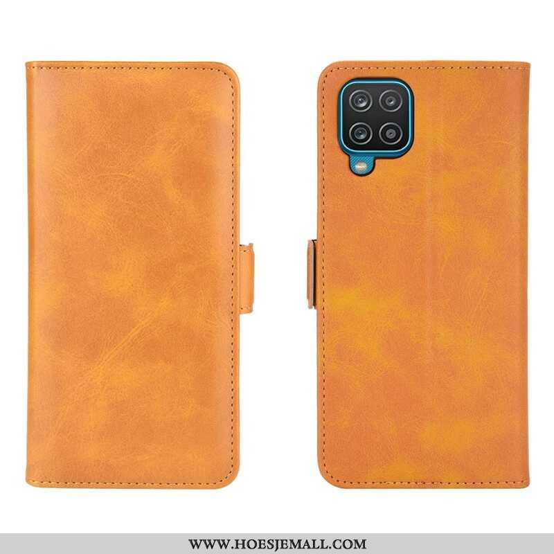 Leren Hoesje voor Samsung Galaxy M12 / A12 Folio-hoesje Dubbele Klep