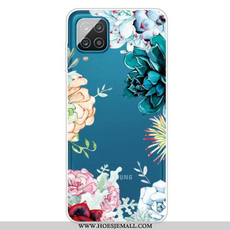 Hoesje voor Samsung Galaxy M12 / A12 Naadloze Aquarel Bloemen