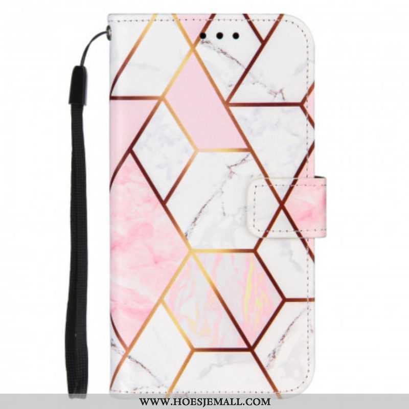 Leren Hoesje voor Samsung Galaxy M12 / A12 Geometrisch Marmer