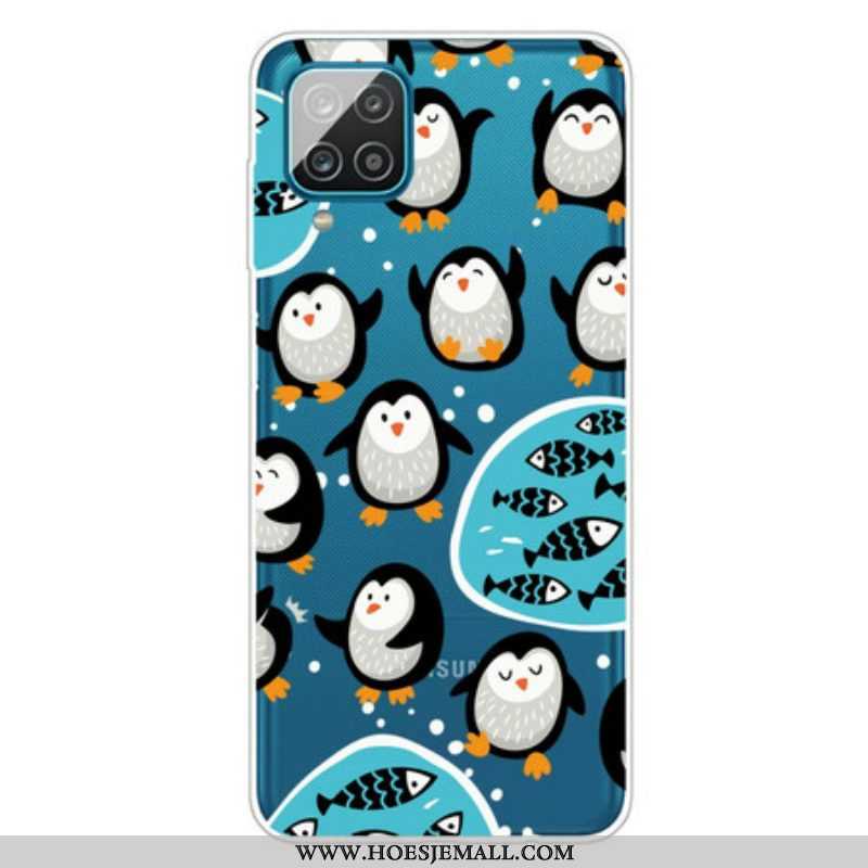 Hoesje voor Samsung Galaxy M12 / A12 Pinguïns En Vissen