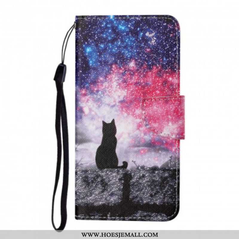 Folio-hoesje voor Samsung Galaxy M12 / A12 Kattenverhalen Met Lanyard