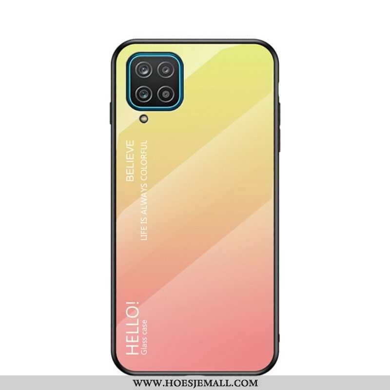 Hoesje voor Samsung Galaxy M12 / A12 Gehard Glas Hallo